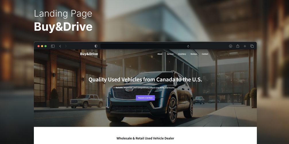 Фонове зображення авто в міському середовищі для сайту Buy&Drive