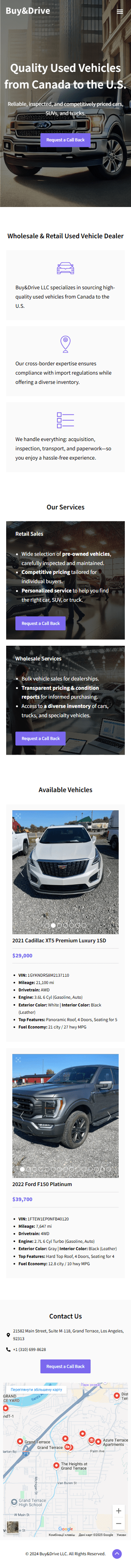 Мобільна версія сайту Buy&Drive