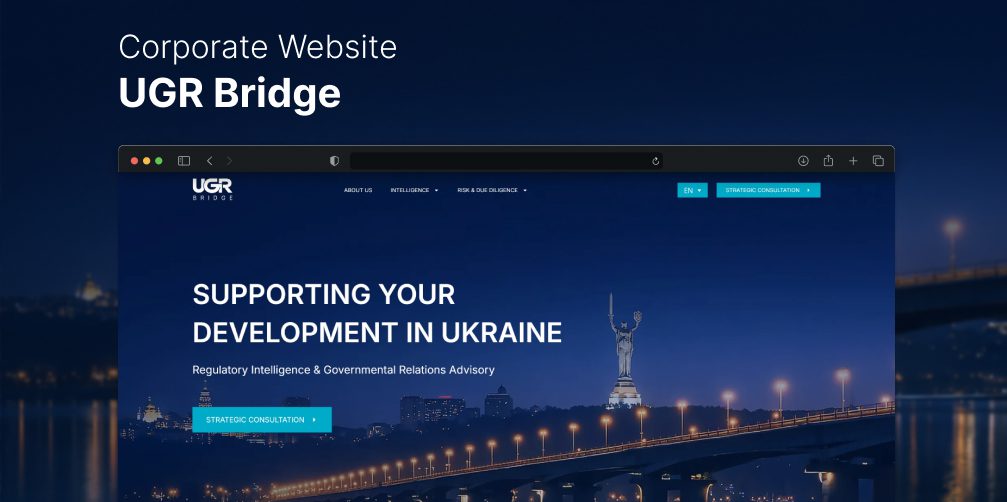 Корпоративний сайт консалтингової платформи UGR Bridge — UX UI дизайн WordPress сайту