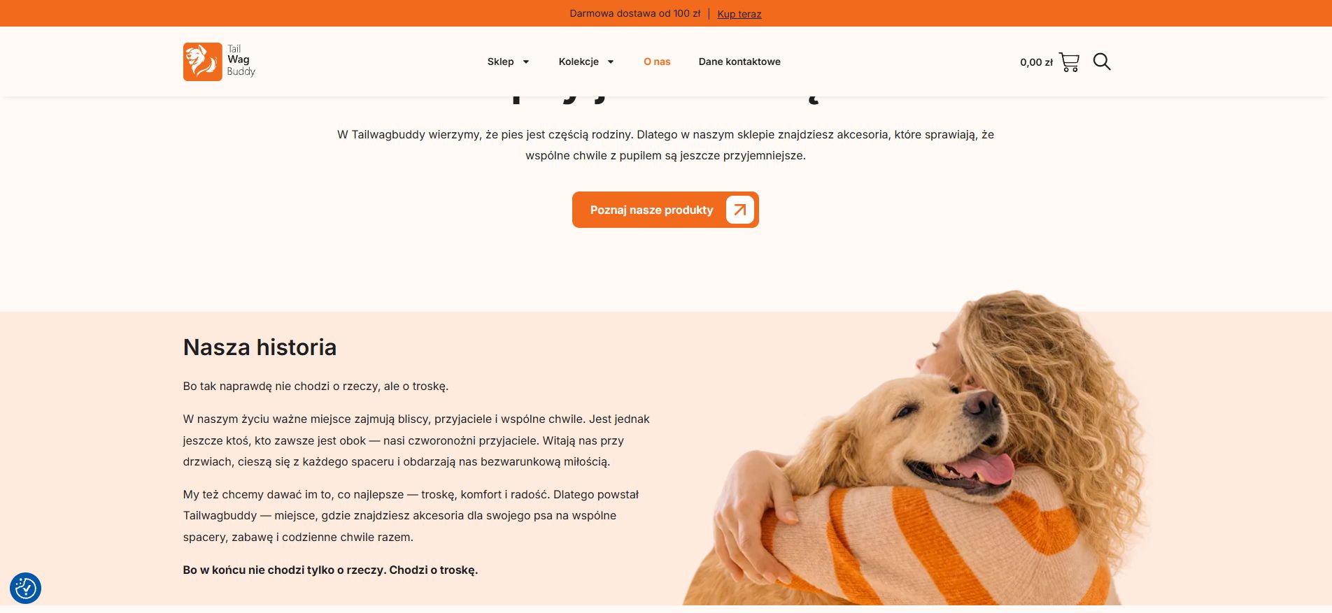 Сторінка про бренд Tail Wag Buddy в інтернет-магазині товарів для собак